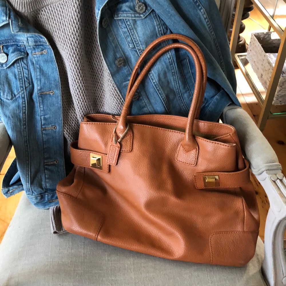 Vintage Leather Zara Orange Brown Bag Briefcase